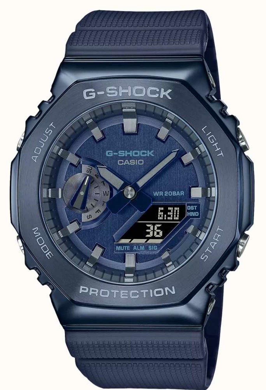 Men'S Casio | Casio G-Shock Blue Analogue Digital Watch