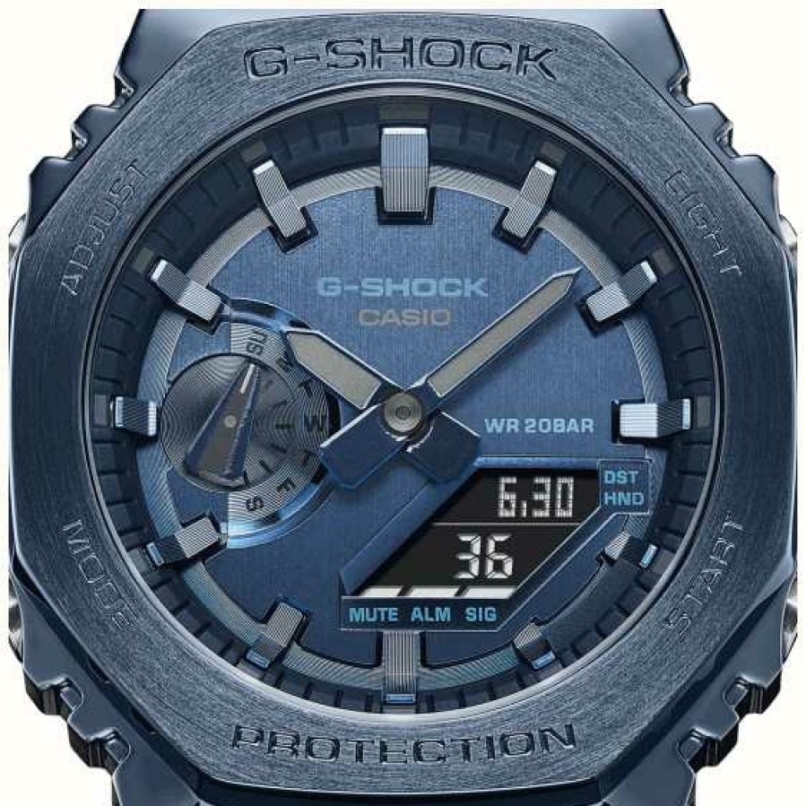 Men'S Casio | Casio G-Shock Blue Analogue Digital Watch