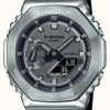 Men'S Casio | Casio G-Shock Stainless Steel Case Resin Strap Watch