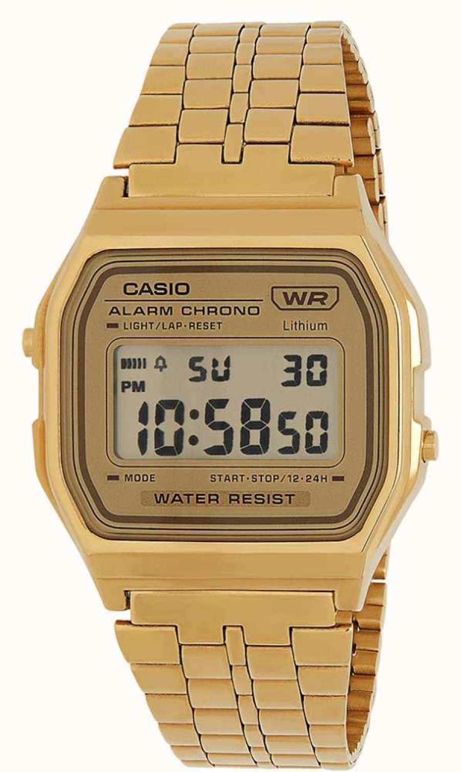 Women'S Casio | Casio Vintage Style Gold Ion Plated Digital Watch