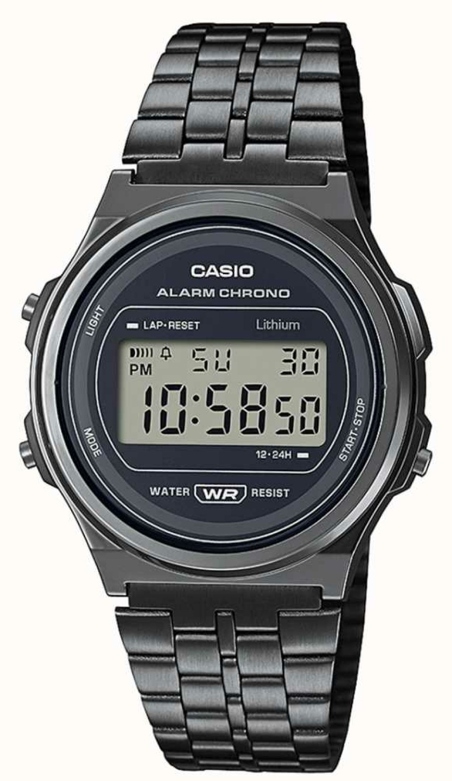 Women'S Casio | Casio Vintage Style Digital Quartz Black Watch