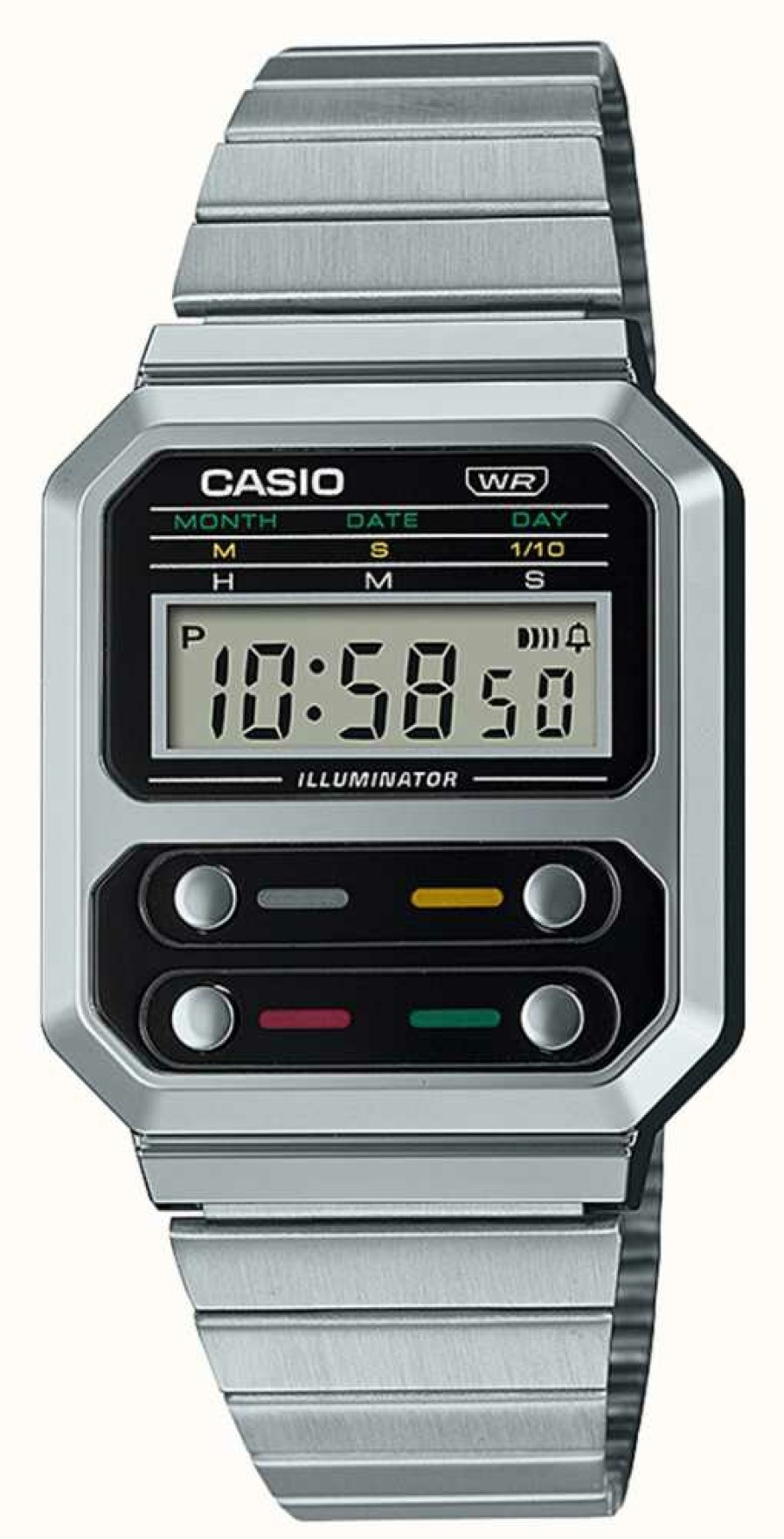 Women'S Casio | Casio Vintage (32.7Mm) Digital Dial / Stainless Steel