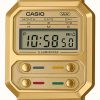 Women'S Casio | Casio Vintage Gold Stainless Steel Digital Watch