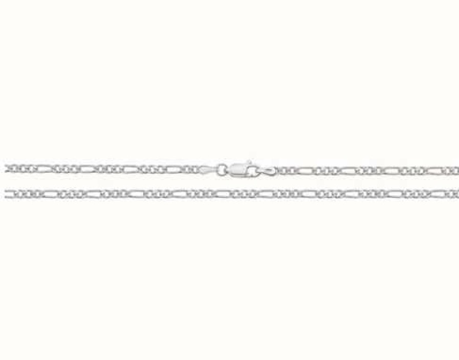 Jewelry James Moore | James Moore Th Silver Light Figaro Chain 22"