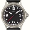 Men'S Sinn | Sinn 556 A Rs | Black Vintage Style V-Stitch Strap Red Seam