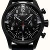 Men'S Alpina | Alpina Startimer Pilot Chronograph (42Mm) Black Dial / Black Fabric