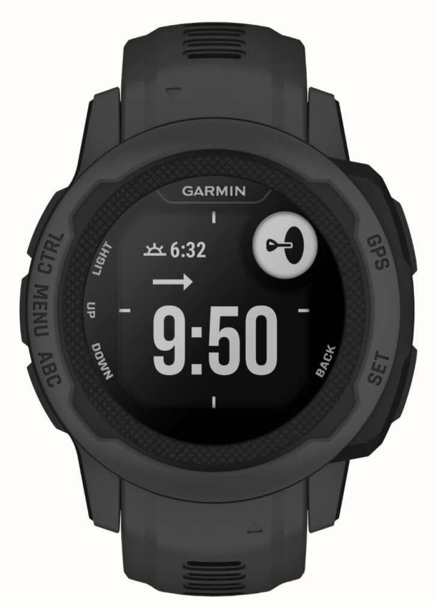 Men'S Garmin | Garmin Instinct 2S Graphite Black Silicone Strap