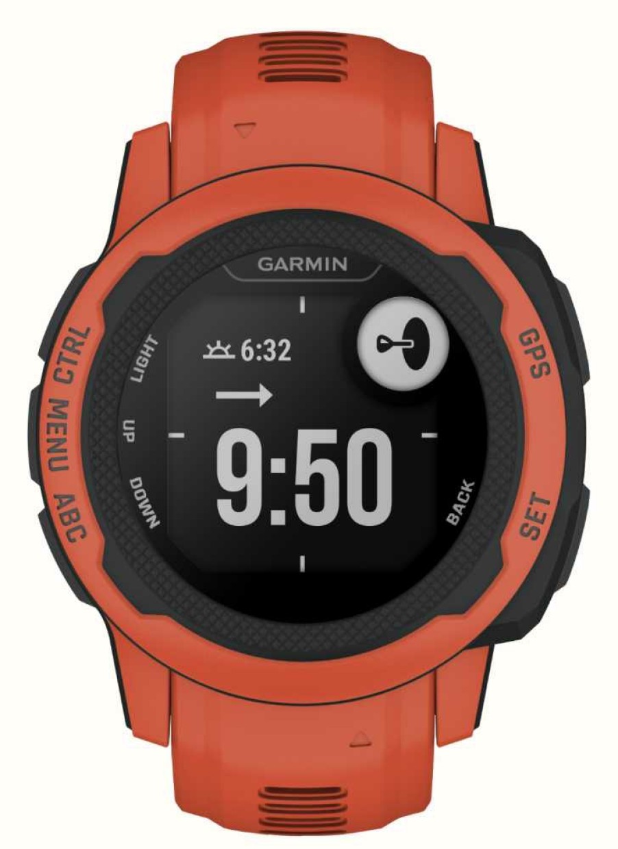 Men'S Garmin | Garmin Instinct 2S Poppy Red Silicone Strap