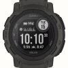 Men'S Garmin | Garmin Instinct 2 Solar Graphite Black Silicone Strap