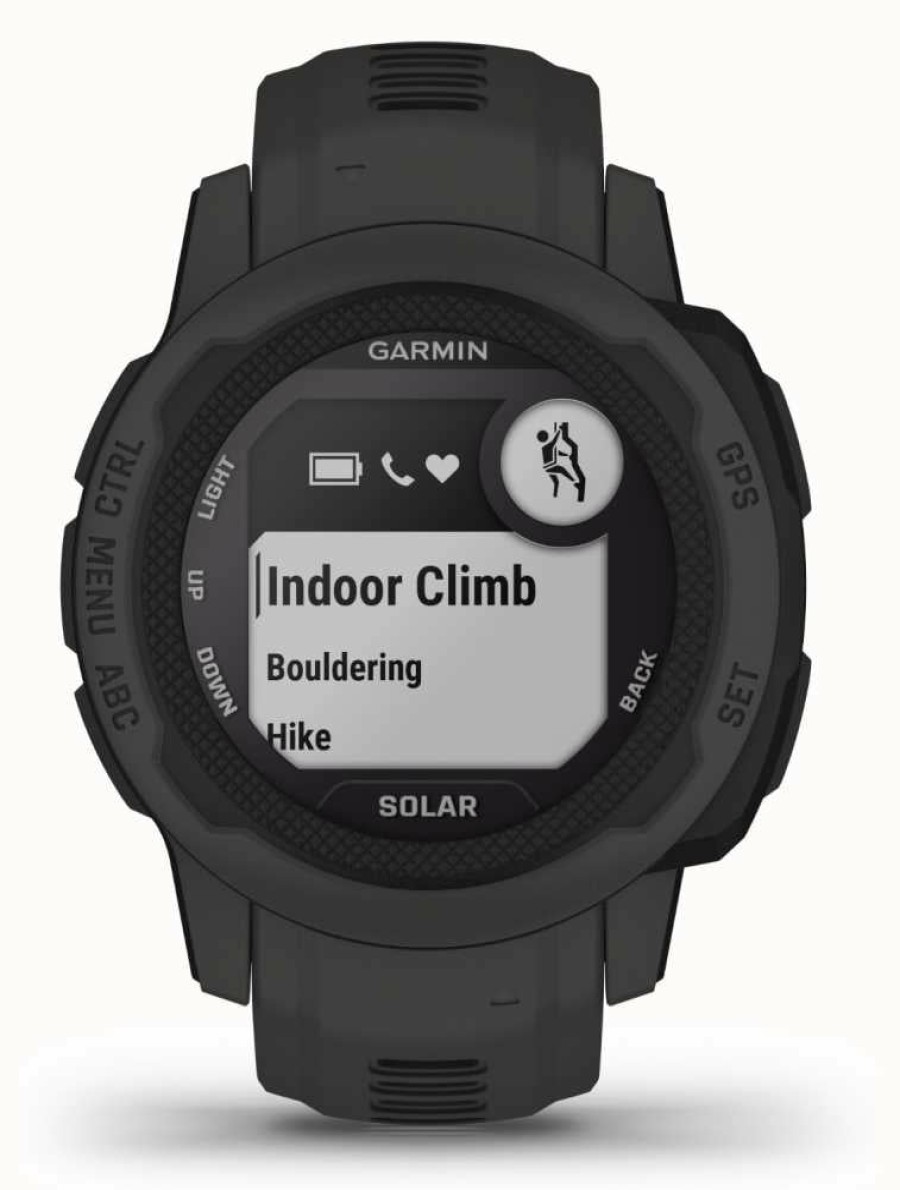 Men'S Garmin | Garmin Instinct 2S Solar Graphite Silicone Strap