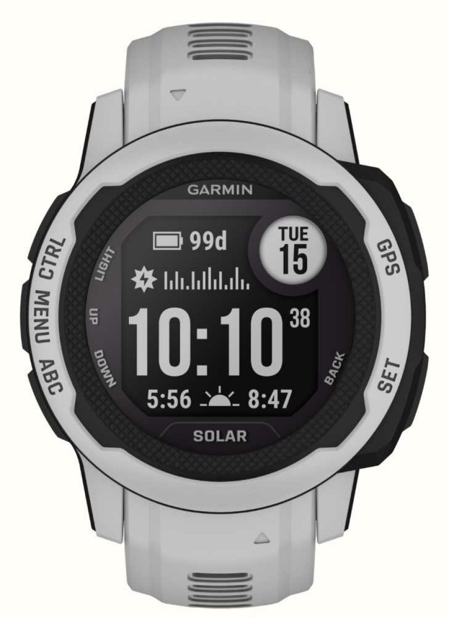 Men'S Garmin | Garmin Instinct 2S Solar Mist Grey Silicone Strap