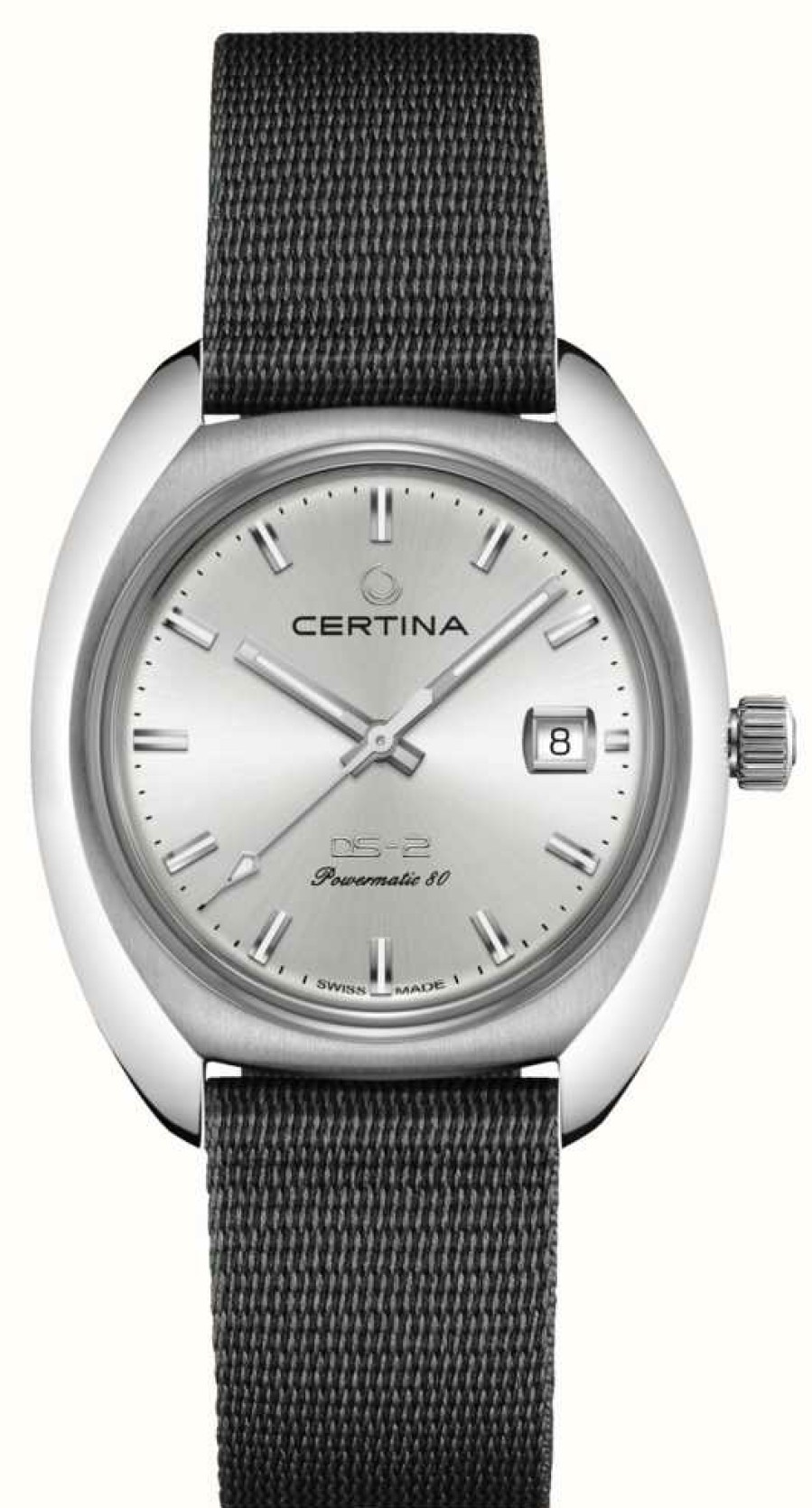 Men'S Certina | Certina Ds-2 Powermatic 80 Grey Nato Fabric Strap