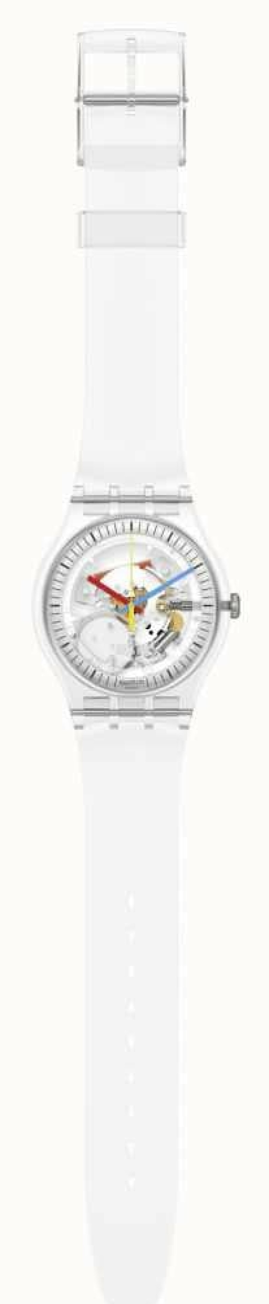 Men'S Swatch | Swatch Cleary New Gent Transparent Silicone Strap