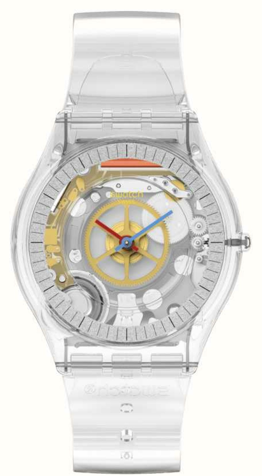 Men'S Swatch | Swatch Clearly Skin Bio-Sourced Case Transparent Strap