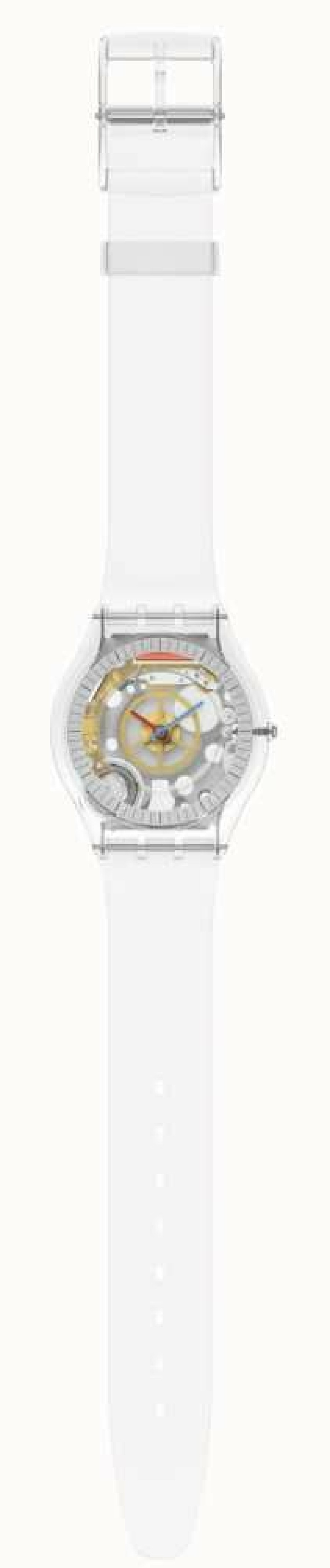 Men'S Swatch | Swatch Clearly Skin Bio-Sourced Case Transparent Strap