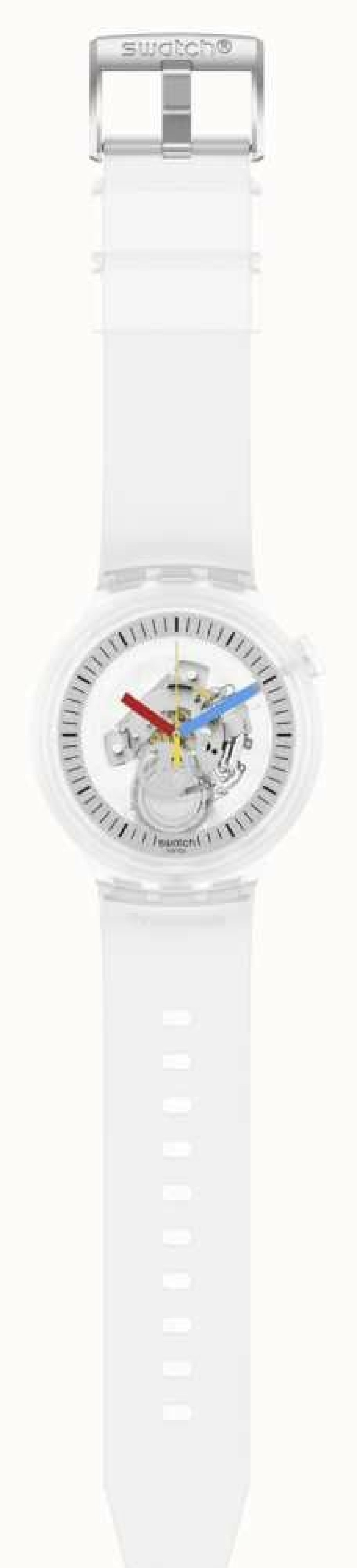 Men'S Swatch | Swatch Clearly Bold Quartz Skeleton Dial