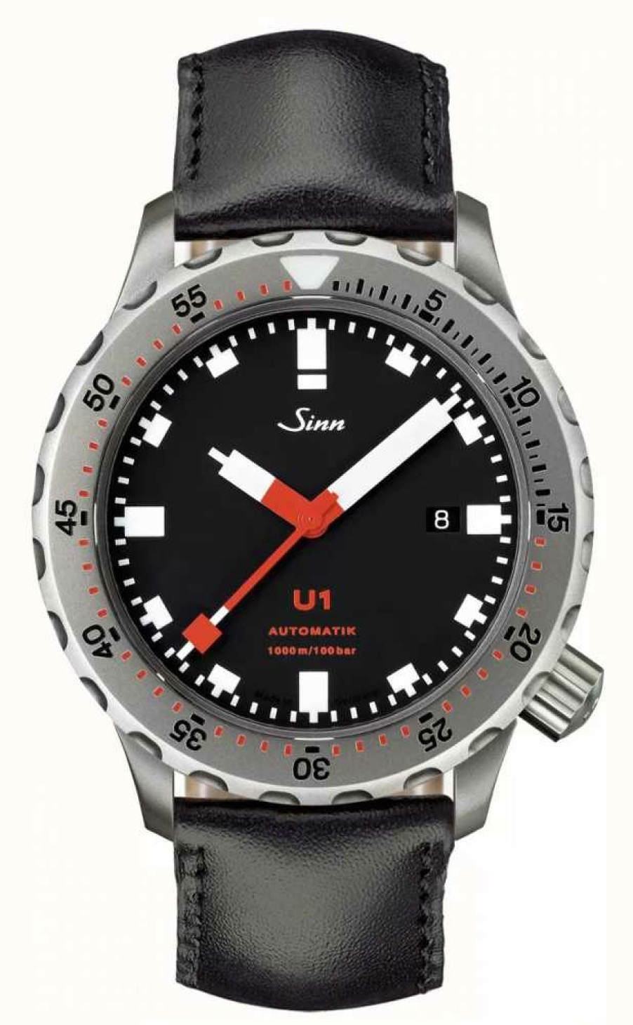 Men'S Sinn | Sinn U1 Tegiment Leather Strap Watch