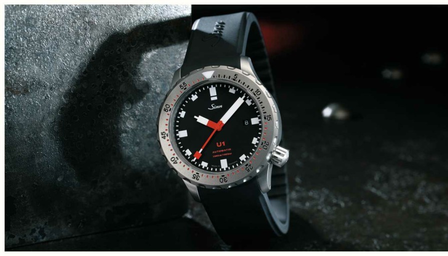 Men'S Sinn | Sinn U1 Tegiment Leather Strap Watch