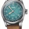 Men'S ORIS | Oris X Cervo Volante Big Crown Pointer Date Automatic (38Mm) Blue Dial / Brown Leather Strap