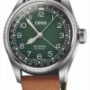 Men'S ORIS | Oris X Cervo Volante Big Crown Pointer Date Automatic (38Mm) Green Dial / Brown Leather Strap