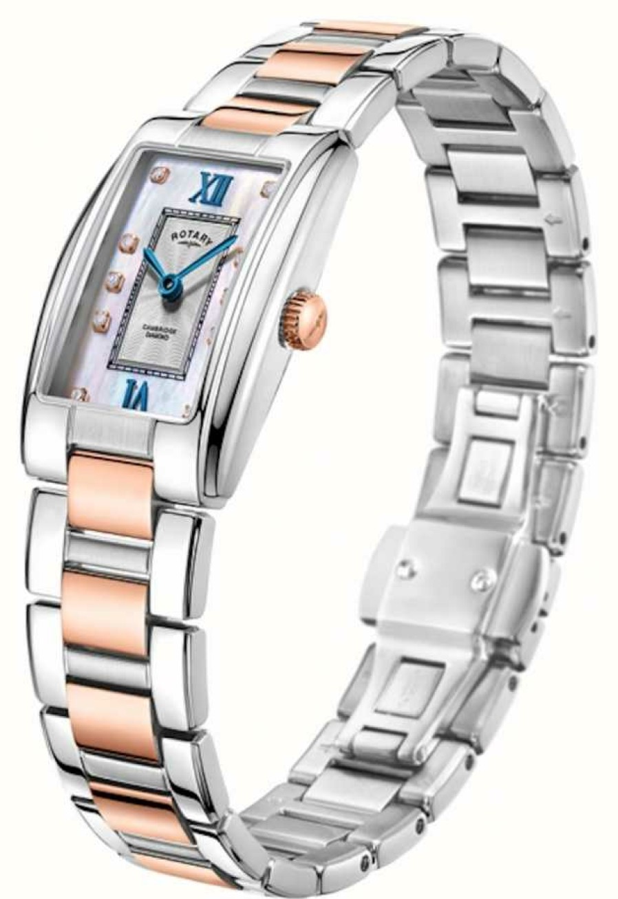 Women'S Rotary | Rotary Women'S Cambridge Diamond Set Two-Tone Watch