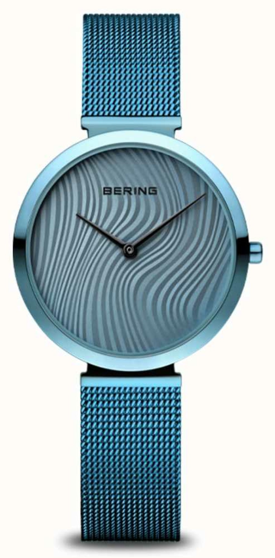 Women'S Bering | Bering Charity | Arctic Blue Wave Pattern Dial | Arctic Blue Milanese Strap | Arctic Blue Stainless Steel Case