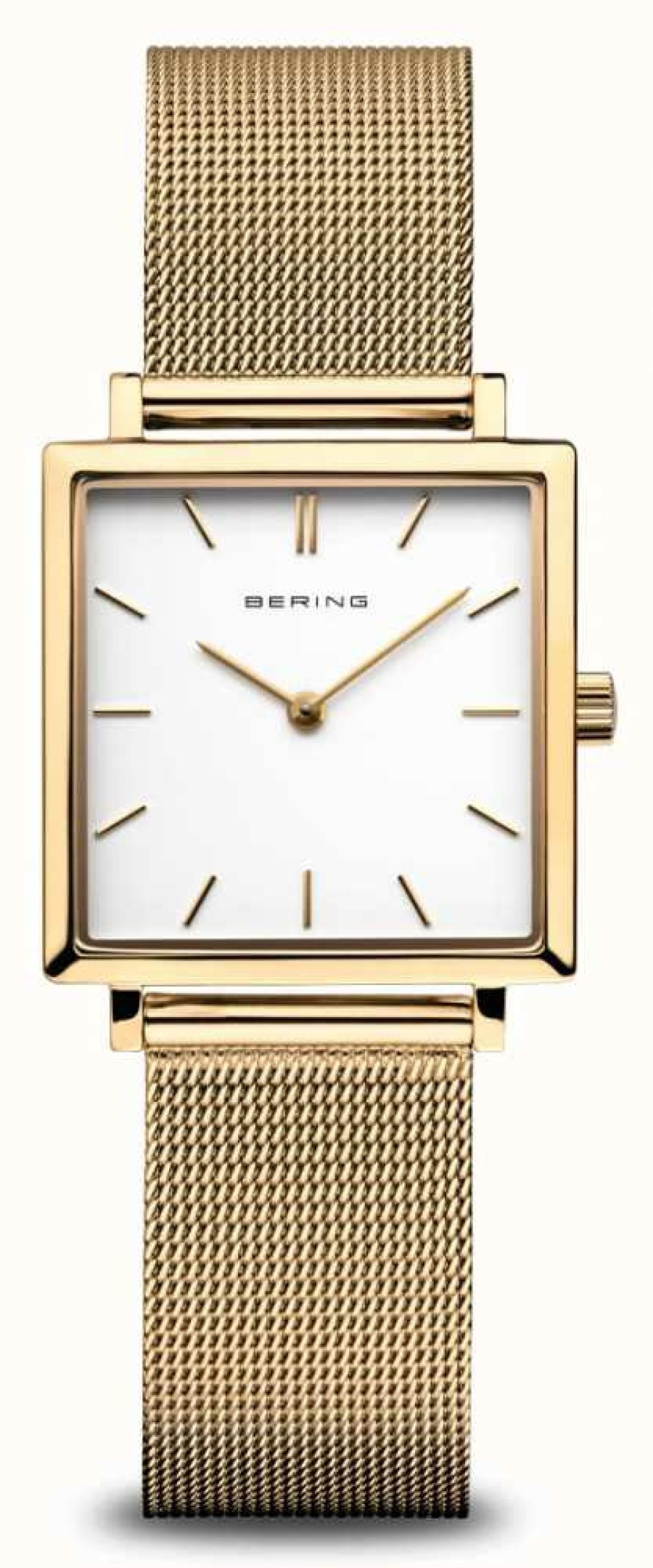 Women'S Bering | Bering Classic | White Dial | Gold Milanese Strap | Polished Gold Stainless Steel Case