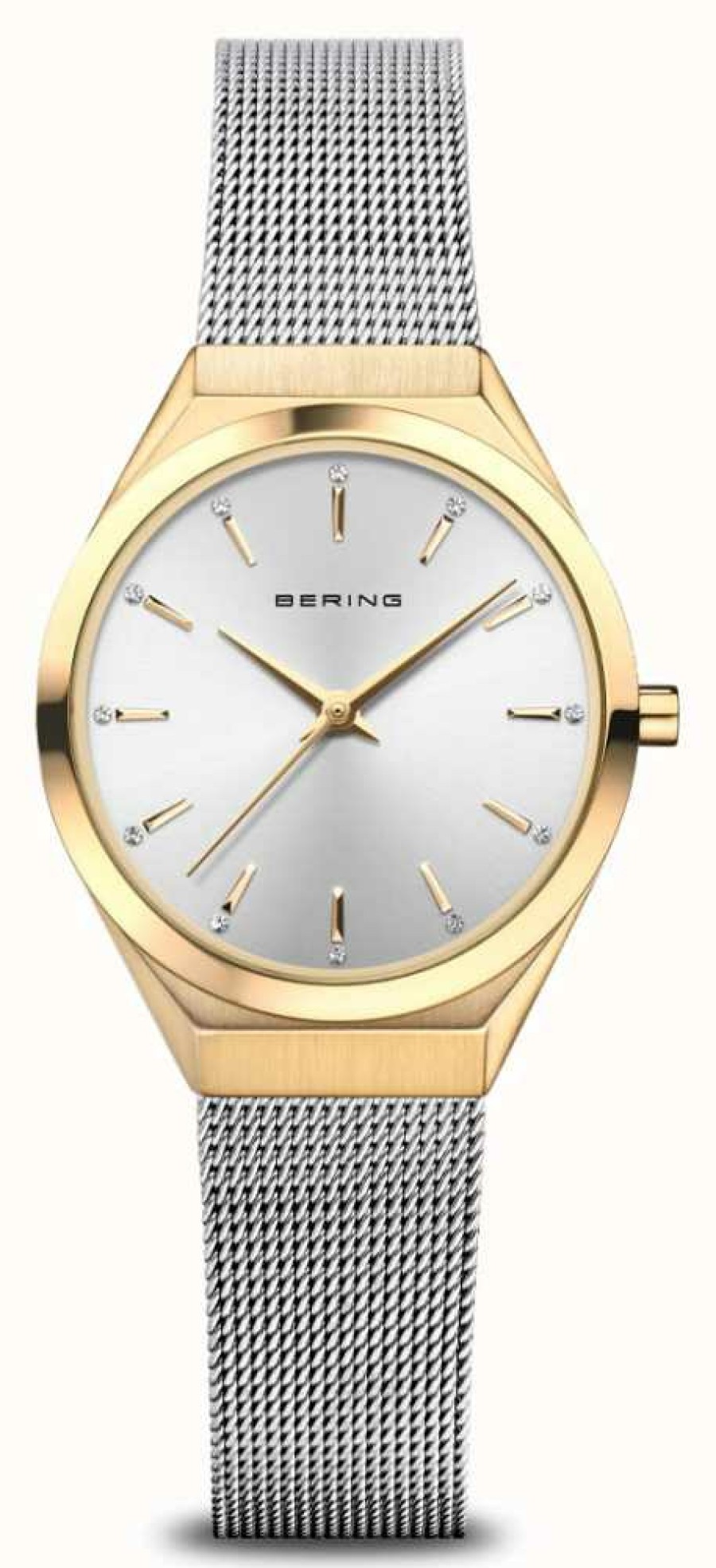 Women'S Bering | Bering Ultra Slim | Sunray Dial | Milanese Strap | Polished Gold Stainless Steel Case