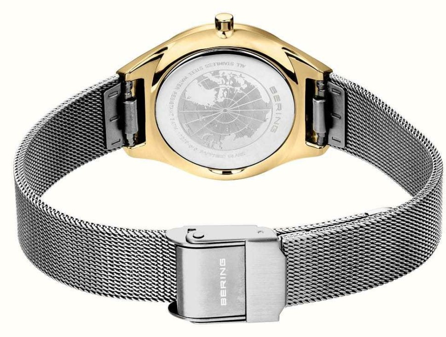 Women'S Bering | Bering Ultra Slim | Sunray Dial | Milanese Strap | Polished Gold Stainless Steel Case