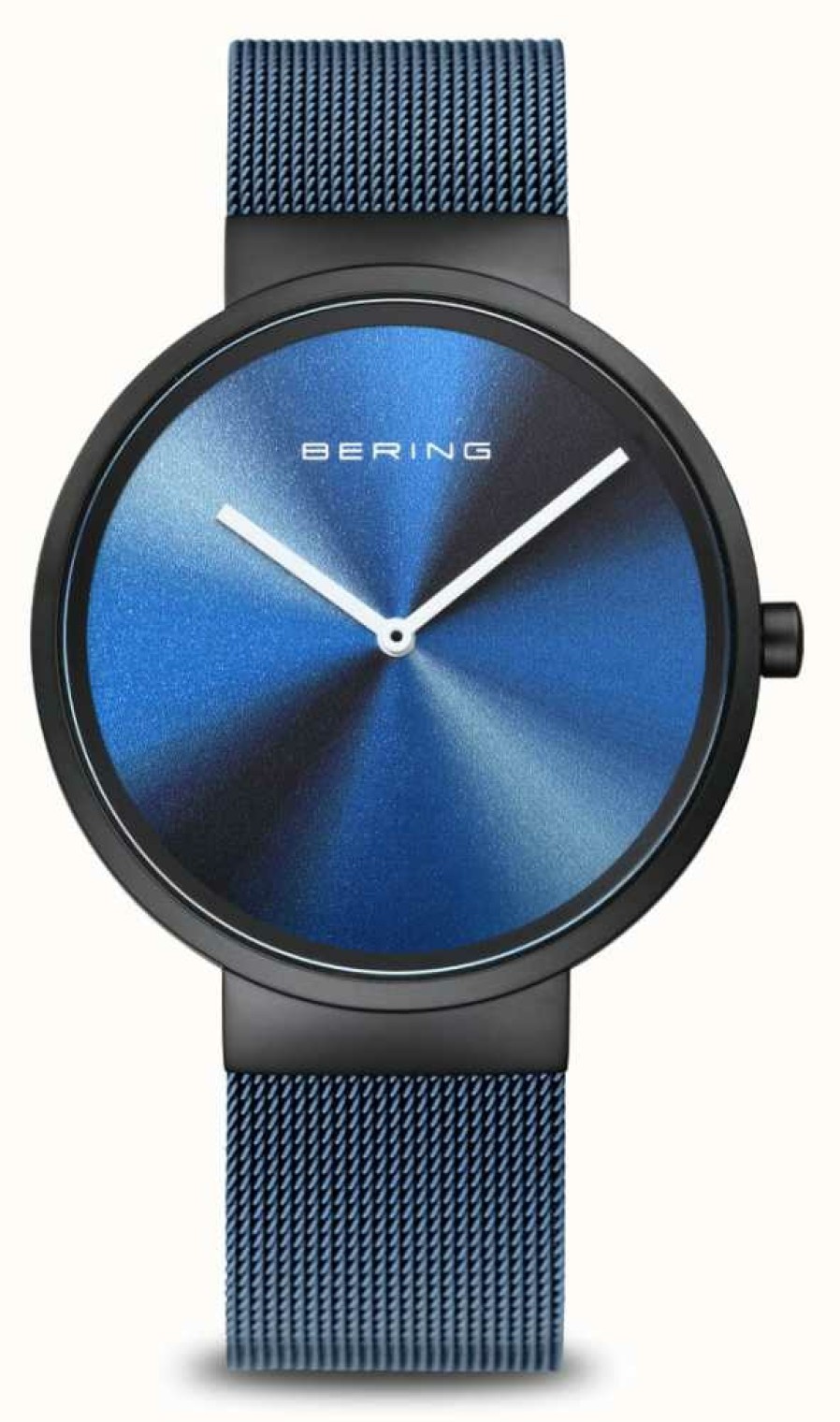 Men'S Bering | Bering Classic Aurora | Blue Aurora Borealis Dial | Blue Milanese Strap | Brushed Black Stainless Steel Case