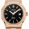 Men'S Rotary | Rotary Regent Automatic Rose-Gold Pvd Case