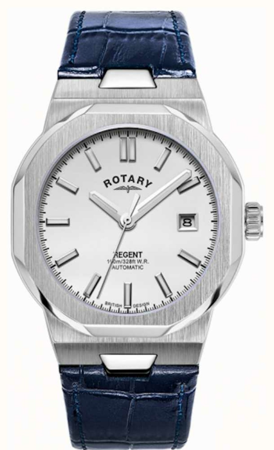 Men'S Rotary | Rotary Regent Automatic Blue Leather Strap