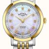 Women'S Rotary | Rotary Women'S Windsor Diamond-Set Two-Tone Watch