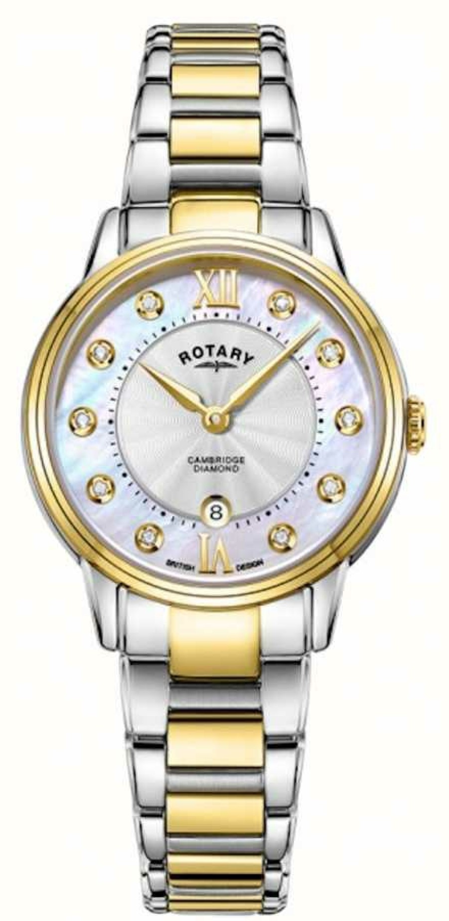 Women'S Rotary | Rotary Women'S Cambridge Diamond Set Two-Tone Watch