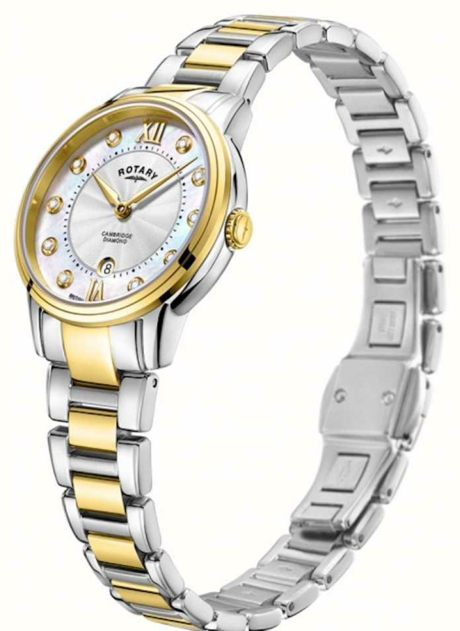 Women'S Rotary | Rotary Women'S Cambridge Diamond Set Two-Tone Watch