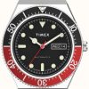 Men'S Timex | Timex M79 Automatic 40Mm Black Dial Black And Red Top Ring