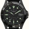 Men'S Timex | Timex Navi Xl Automatic 41Mm Gunmetal Case Black Dial Black Synthetic Rubber Strap