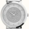 Women'S Timex | Timex Women'S Celestial Opulence 38Mm Silver-Tone Case / Silver-Tone Glitter Dial With Crystals