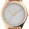 Women'S Timex | Timex Rose Gold-Tone Case With Silver Glitter Dial And Rose Gold-Tone Bracelet