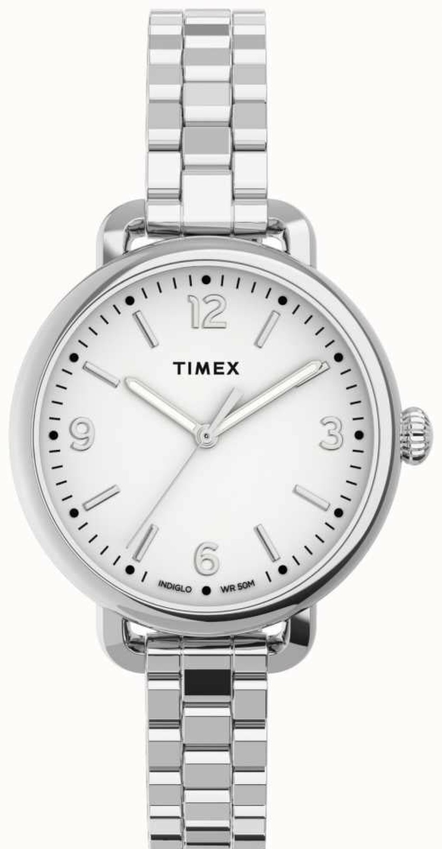 Women'S Timex | Timex Women'S Standard Demi 30Mm Silver-Tone Case White Dial Silver-Tone Bracelet