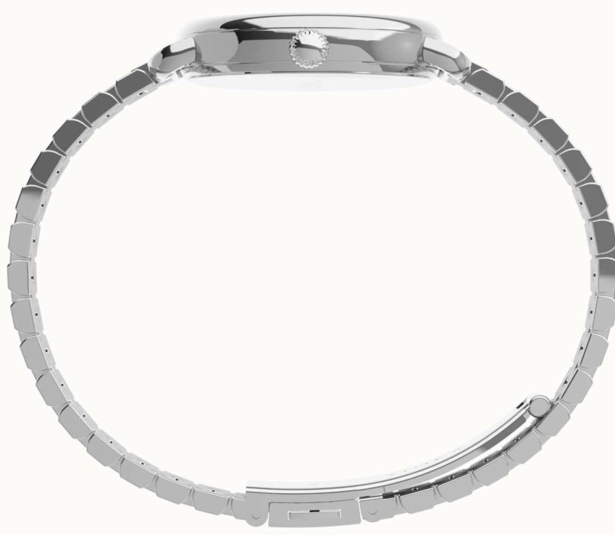 Women'S Timex | Timex Women'S Standard Demi 30Mm Silver-Tone Case White Dial Silver-Tone Bracelet