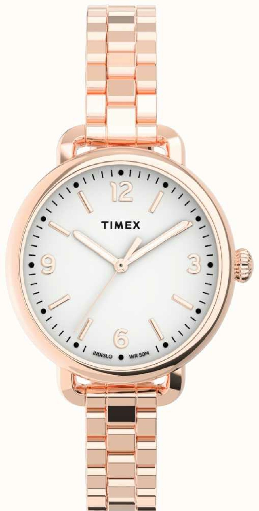 Women'S Timex | Timex Women'S Standard Demi 30Mm Rose-Gold-Tone Case White Dial Rose-Gold-Tone Bracelet