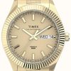 Women'S Timex | Timex Waterbury Boyfriend 36Mm Sst Case Gold-Tone Bracelet