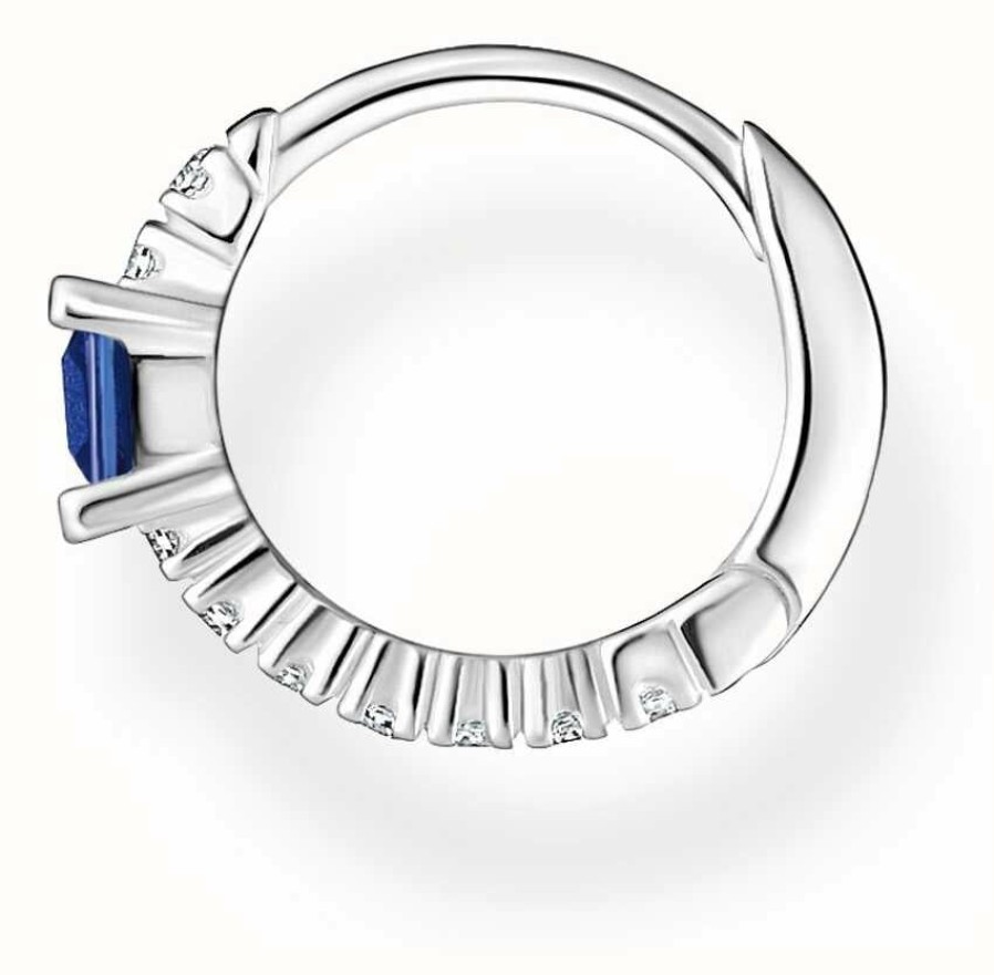 Jewelry Thomas Sabo Jewellery | Thomas Sabo Charm Club Single Hoop Blue Crystal Set Sterling Silver Earring