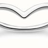 Jewelry Thomas Sabo Jewellery | Thomas Sabo Charm Club Sterling Silver V-Shape Ring 56