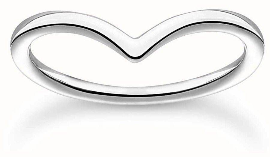 Jewelry Thomas Sabo Jewellery | Thomas Sabo Charm Club Sterling Silver V-Shape Ring 56