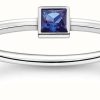 Jewelry Thomas Sabo Jewellery | Thomas Sabo Charm Club Sterling Silver Blue Square Stone Ring 54