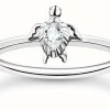 Jewelry Thomas Sabo Jewellery | Thomas Sabo Charm Club | Summer & Sea | Sterling Silver Turtle Ring | Uk O 1/2-P