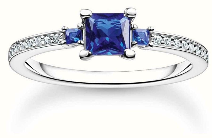 Jewelry Thomas Sabo Jewellery | Thomas Sabo Charm Club | Charming Ring | Blue Stones | Uk K / 50