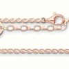 Jewelry Thomas Sabo Jewellery | Thomas Sabo Rose Gold Plated Cord Sterling Silver Anklet 22-27Cm